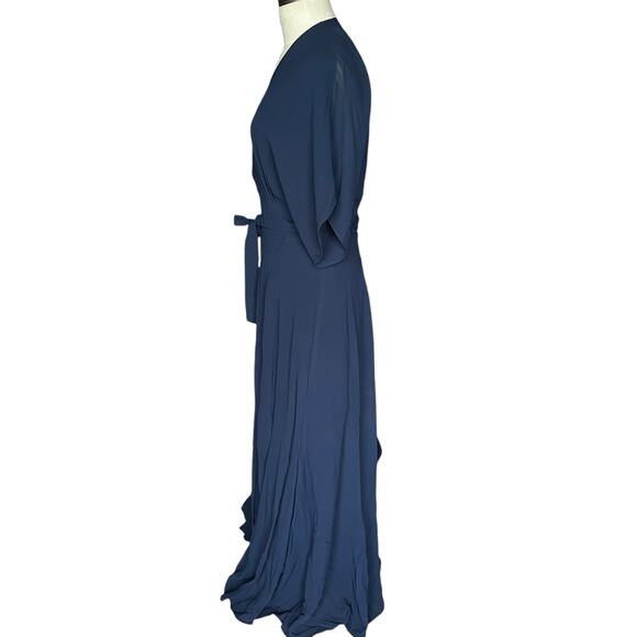 REFORMATION Winslow Navy Wrap Maxi Dress Women's Size Small Bridesmaid‎ Gown - Picture 3 of 8